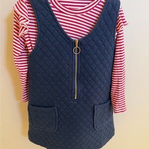 Bisby Quilted Jumper with Pink Striped Top